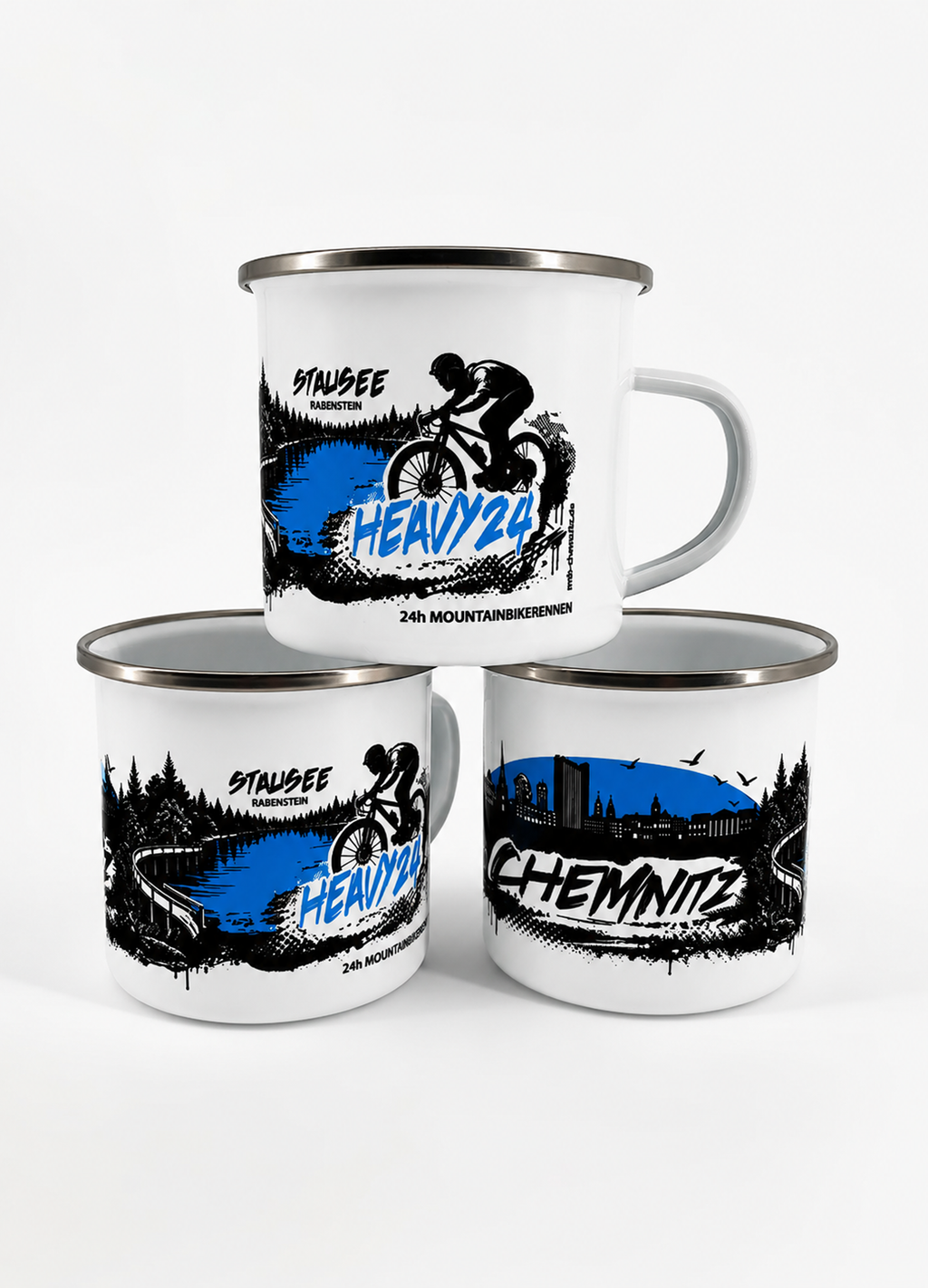 Bundle (3er Set) Heavy24 Emaille Tasse